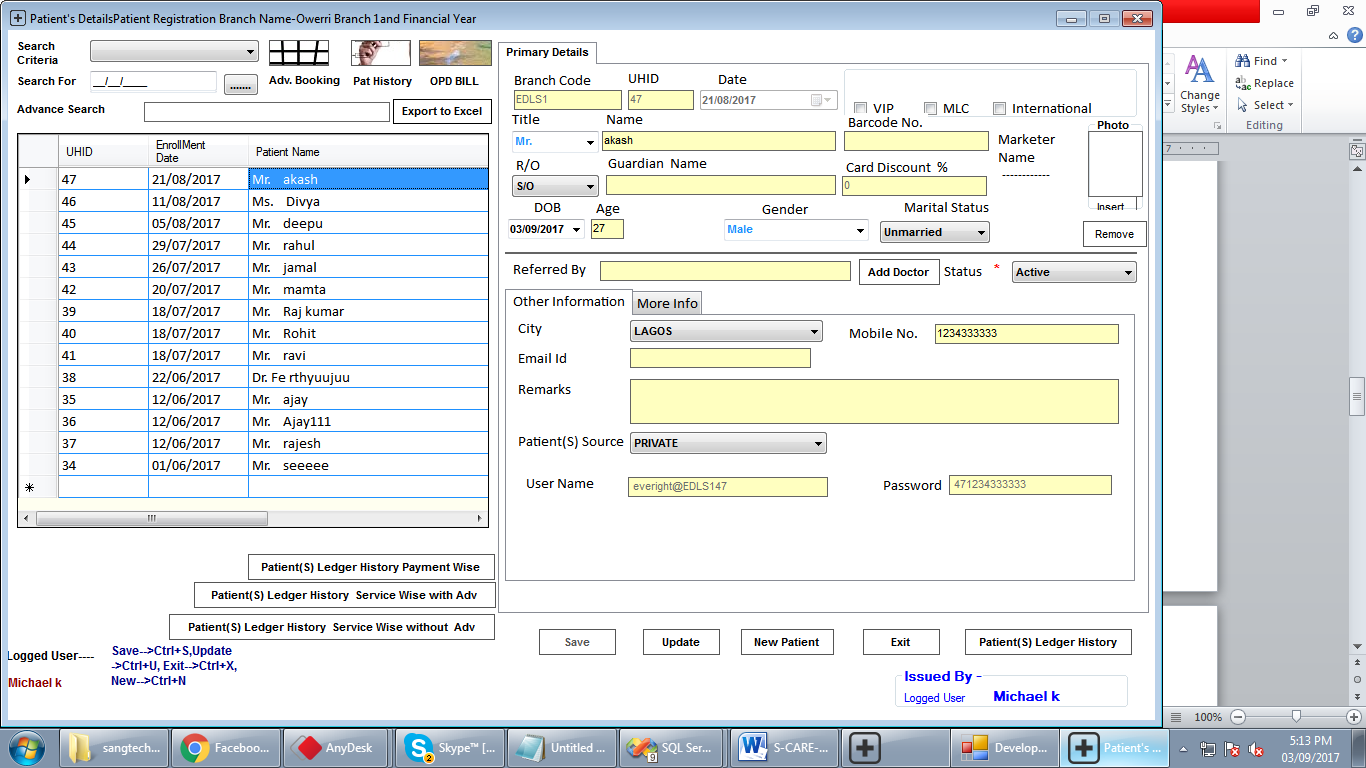 S Care HIMS Diagnostic
